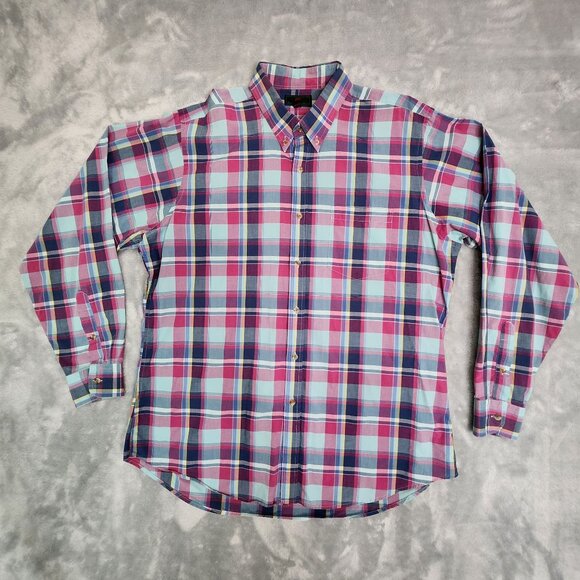 Abercrombie & Fitch Mens Multicolor Plaid Button-Up Shirt XL 100% Cotton - Picture 1 of 7